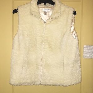 Cram colored faux fur vest